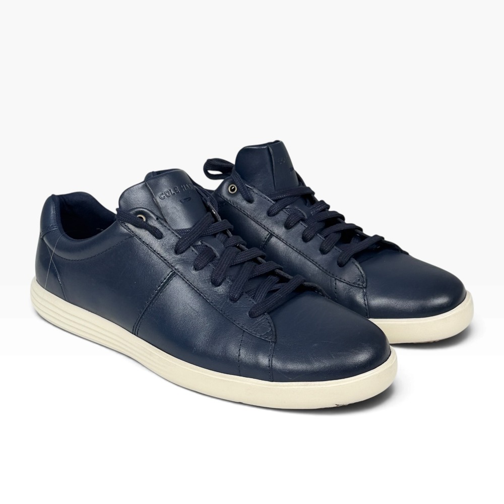 Cole Haan Grand Crosscourt Mens Navy Blue Leather Sneakers C32502 Size 9M
